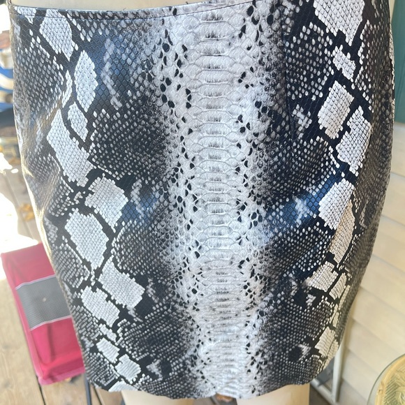 Grey Faux Leather Skirt - Picture 4 of 7